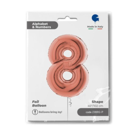 Cijfer 8 - 100 cm Rosé Goud