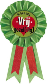 Rozet IK BEN NOG VRIJ GEZEL(-LIG) - groen