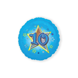 Folieballon blauwe ster - cijfer 10 (AM2954101)