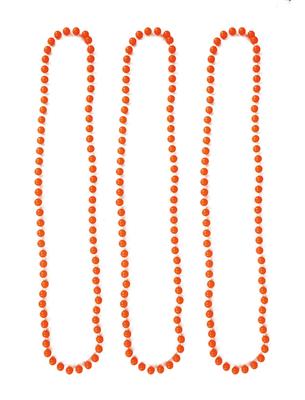 Halsketting parels neon Oranje - 3 stuks