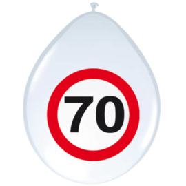 Ballonnen 70 jaar verkeer - 8 stuks 12"/30 cm