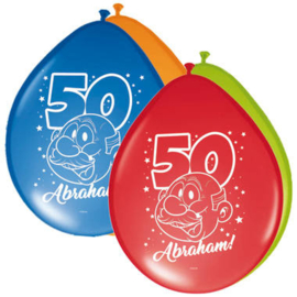 Ballonnen 50 jaar Abraham - 8 stuks  - 12"/30 cm