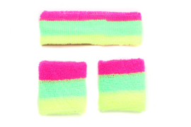 Set zweetbanden fluo geel/groen/roze