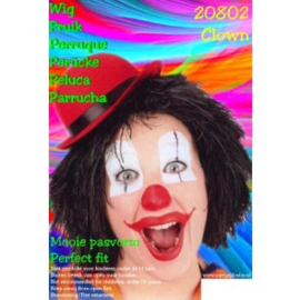 Clownspruik Zwart (20802P)