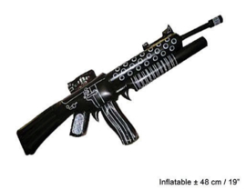 Machinegeweer opblaasbaar - 110 cm (51112E)