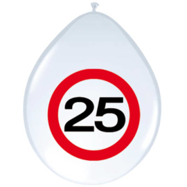 Ballonnen 25 jaar verkeer - 8 stuks 12"/30 cm