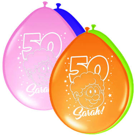 Ballonnen 50 jaar Sarah - 8 stuks  - 12"/30 cm