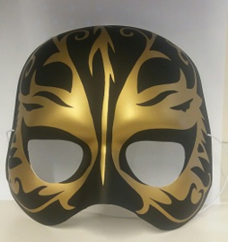 Halfmasker zwart/goud (61376E)