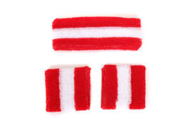 Set zweetbanden rood / wit
