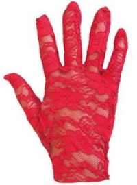 Handschoenen kant - kort Rood