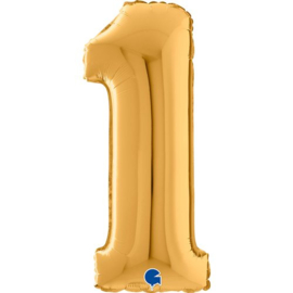 Cijfer 1 - 66 cm Goud