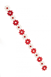 Bloemenband rood / wit 3 meter