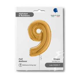 Cijfer 9 - 66 cm Goud