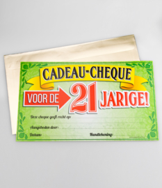 Cadeau-cheque 21 JAAR! (14PD)