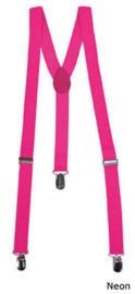 Bretel Fluor / Neon roze 2,5 cm breed (80028E)