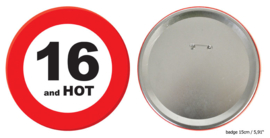 Mega button verkeersbord 16 and HOT