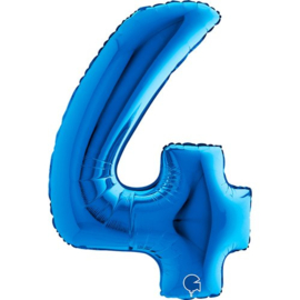 Cijfer 4 - 100 cm Blauw