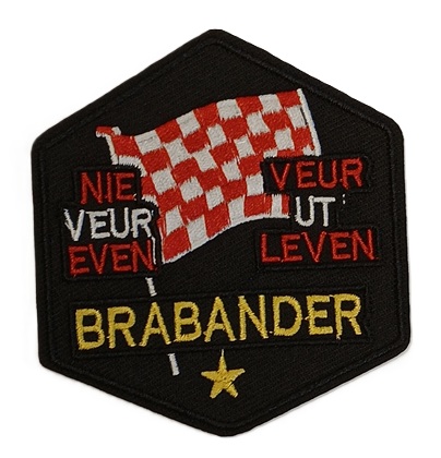 Embleem / applicatie BRABANDER VUR UT LEVEN 7,5 X 8 CM