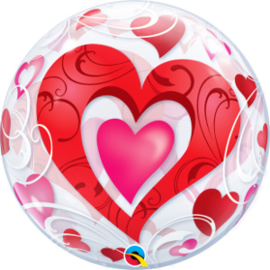 Bubble Red Hearts & Filigree (33909Q)