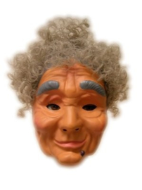 Masker oudere vrouw - grijze haren (34260P)