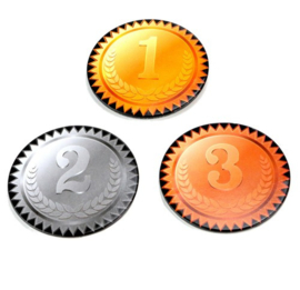 Winnaar Buttons, 1e, 2e en 3e prijs