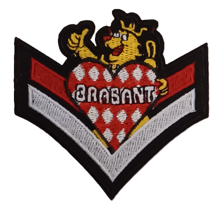 Embleem / applicatie Brabant met leeuw - 8 x 8 cm