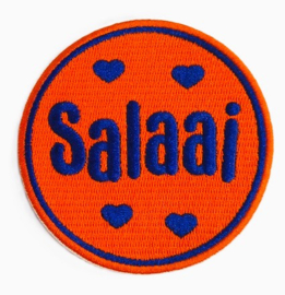 Embleem / applicatie Salaai oranje/blauw - 7,5 cm