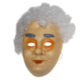 Masker oudere vrouw - witte haren (61329E)