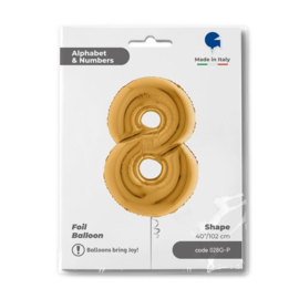 Cijfer 8 - 100 cm Goud