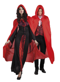 Cape met capuchon Rood 180 cm (96937B).