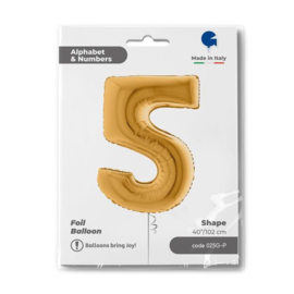 Cijfer 5 - 100 cm Goud