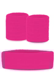 Set zweetbanden fluo roze