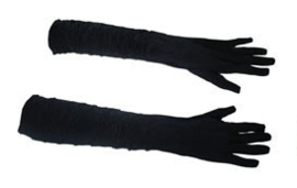 Lange handschoenen met stretch - Zwart (60197E)