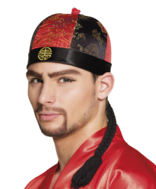Chinese hoed Manderin met staart Luxe (04219B)