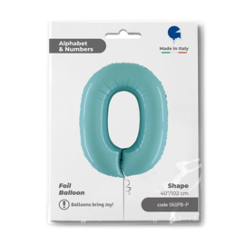 Cijfer 0 - 100 cm Pastel Blauw