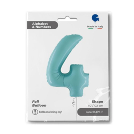 Cijfer 4 - 100 cm Pastel Blauw