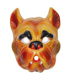 Masker bulldog - volwassen maat - plastic