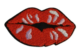 Embleem / applicatie Rode lippen - 5 x 3 cm