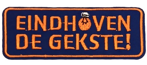 Embleem / applicatie EINDHOVEN DE GEKSTE 8 x 3 cm