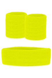 Set zweetbanden fluo geel