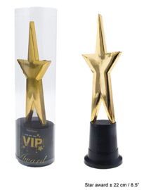 Star beeld / award / prijs goudkleurige ster - 23 cm (84687E)