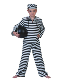 Kostuum gevangene kind zwart/wit (403030E).