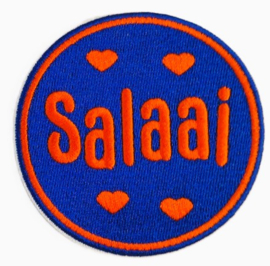 Embleem / applicatie Salaai blauw/oranje - 7,5 cm
