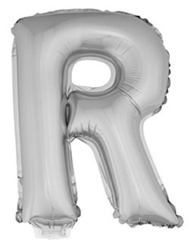 Folie Letter R - 41 cm Zilver (met stokje)