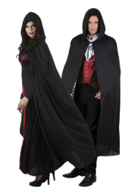 Cape met capuchon Zwart 180 cm (96936B).