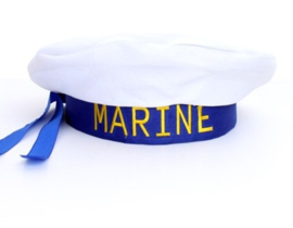 Baret / pet matroos blauw / wit (74816P)