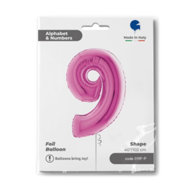 Cijfer 9 - 100 cm Fuchsia