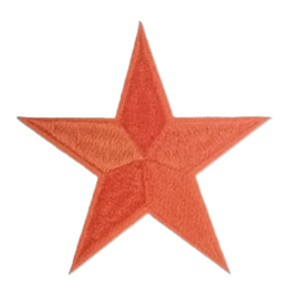 Embleem / applicatie Ster Oranje Lampegat 8 x 8 cm