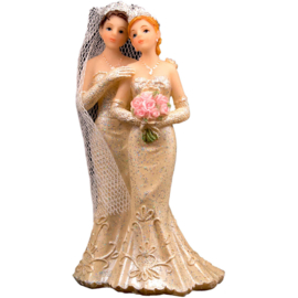 Trouwfiguurtje / bruidspaar vrouw en vrouw (21258F)