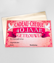 Cadeau-cheque 40 JAAR GETROUWD (30PD)